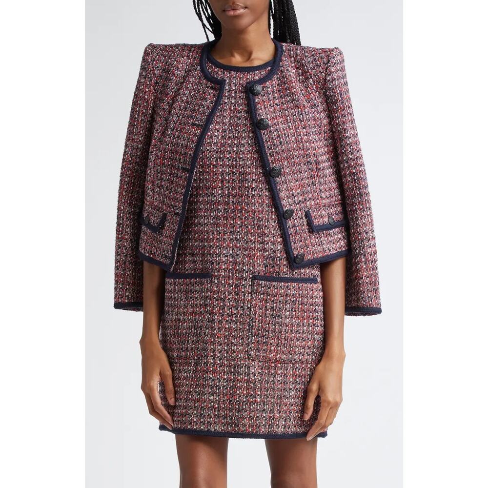 VERONICA BEARD Ceres Metallic Cotton Blend Tweed Jacket - Picture 3 of 11
